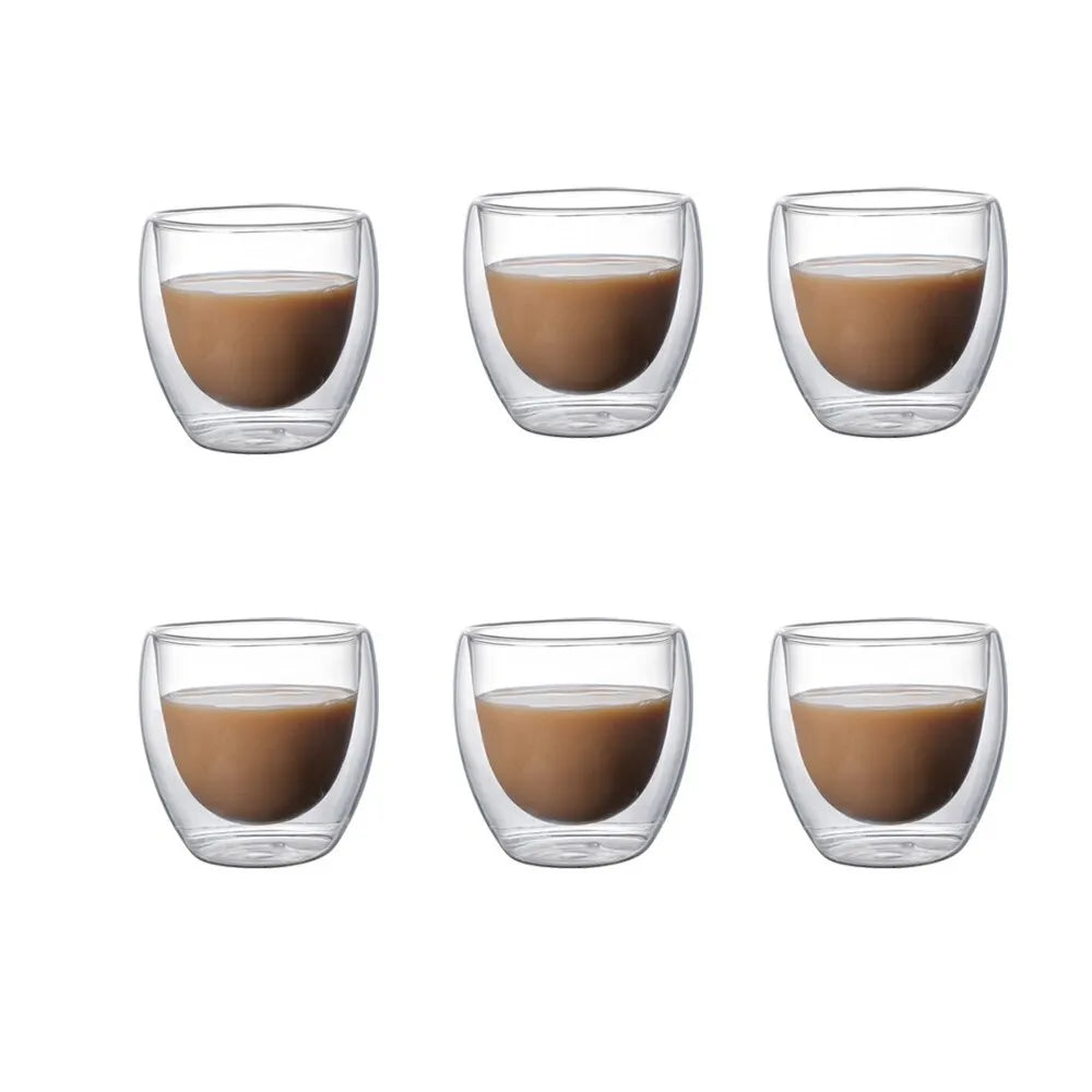 Transparente Doppelglas-Kaffeetasse (6 Einheiten)