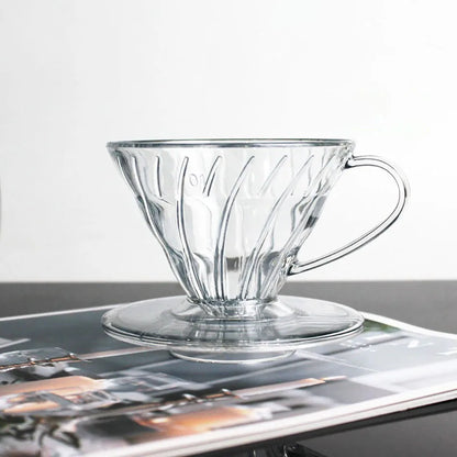 V60 Dripper Kaffeemaschine aus transparentem Kunststoff